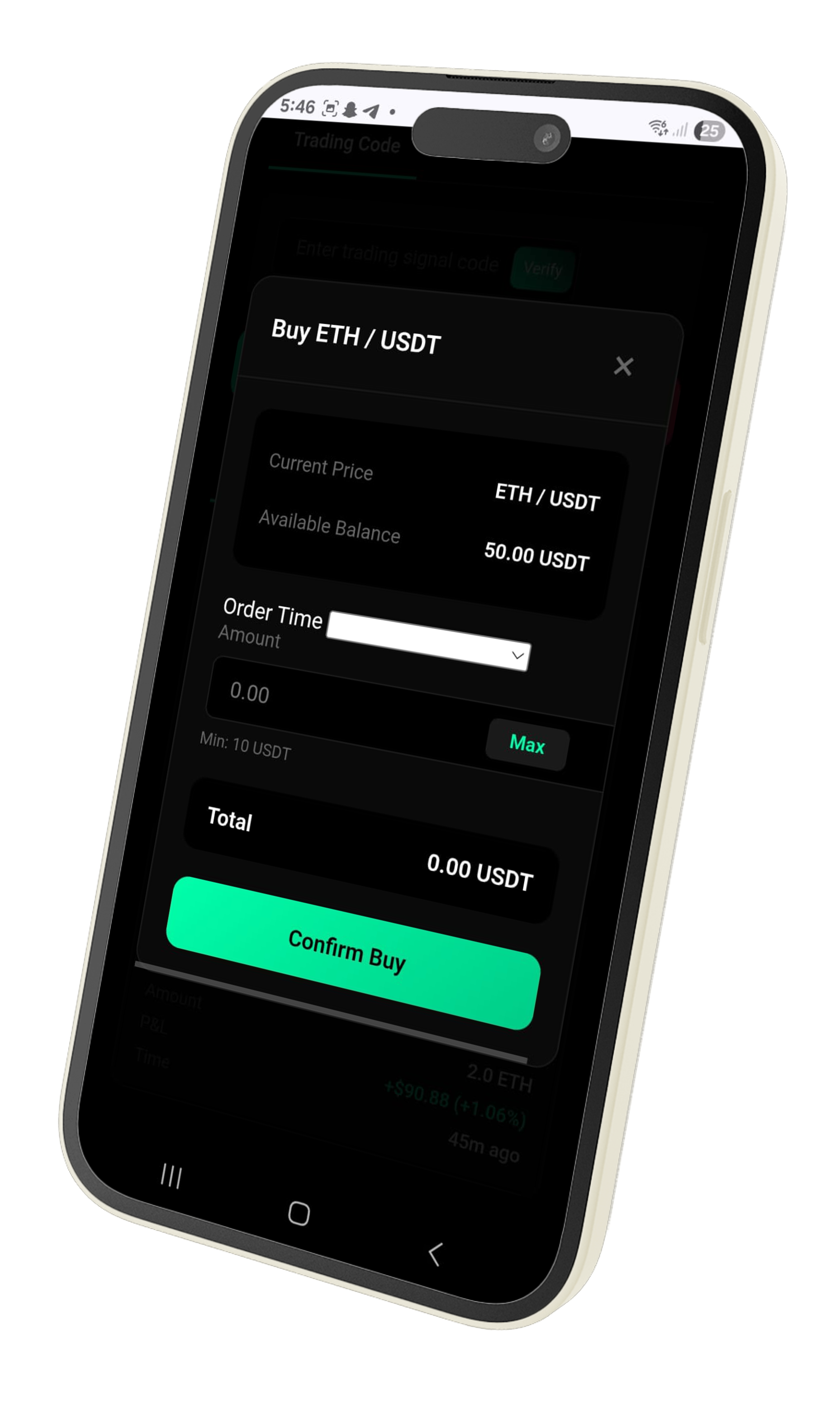 Crypto Trading App Interface